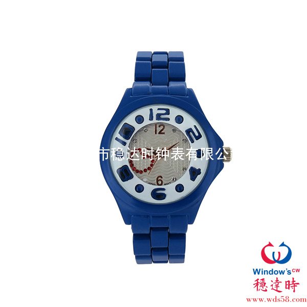 噴藍色油合金殼帶手表