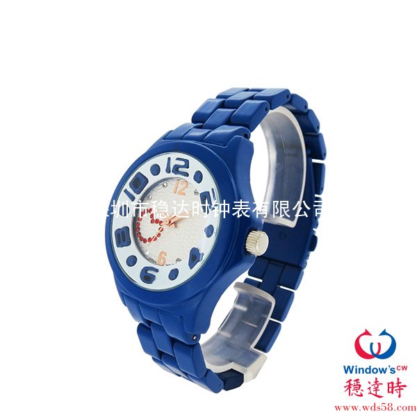 噴藍色油合金殼帶手表