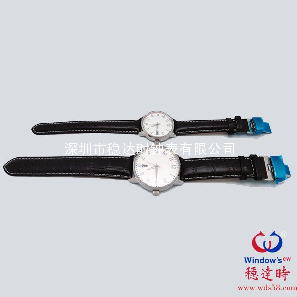 情侶真皮帶不銹鋼紀(jì)念手表