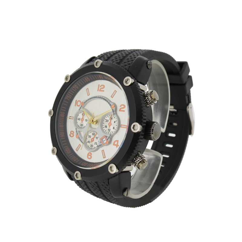 穩(wěn)達時大圓表盤優(yōu)質PVC表帶休閑運動男式防水手表定制