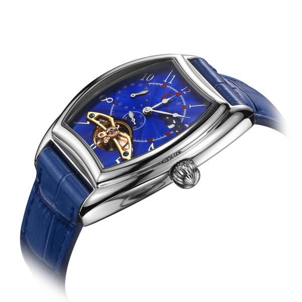 穩(wěn)達(dá)時(shí)酒桶形不銹鋼機(jī)械禮品手表定做廠家