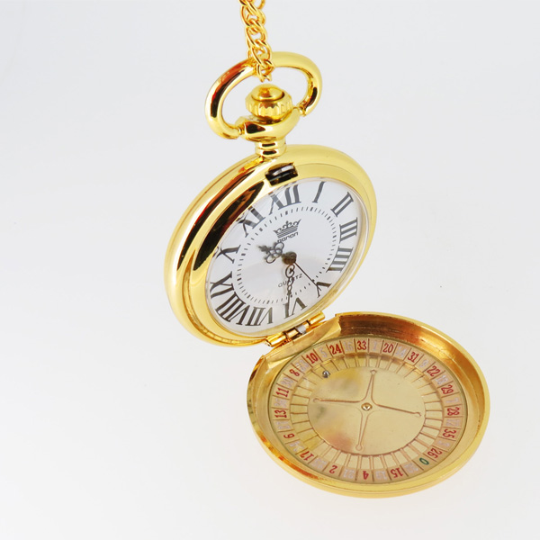 穩(wěn)達時金色龍鳳紀念圖騰懷表定制工廠