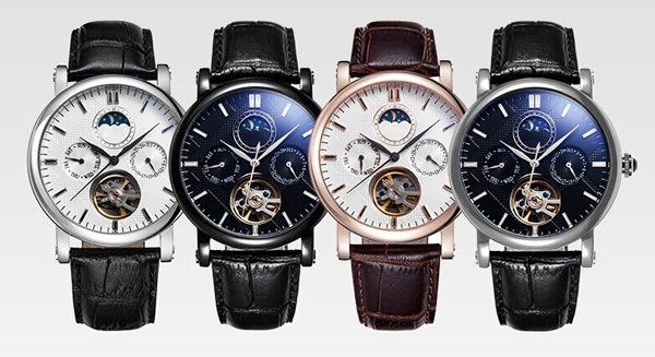 穩(wěn)達時手表定制廠家供應不銹鋼男士多功能機械手表定制