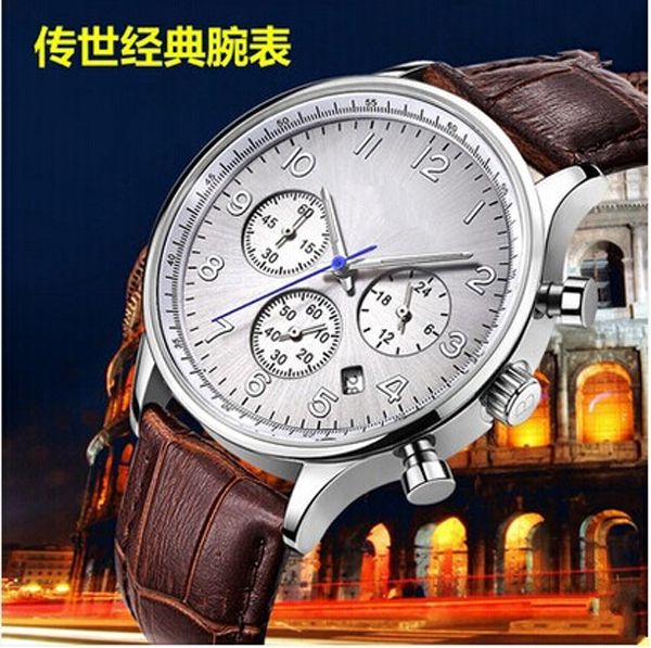 穩(wěn)達(dá)時不銹鋼手表定制廠家供應(yīng)商務(wù)男士多功能機械手表定制