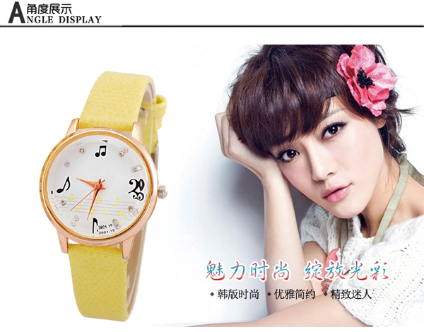 手表批發(fā)廠家供應(yīng)音符女士可愛學(xué)生手表批發(fā)【穩(wěn)達(dá)時鐘表】