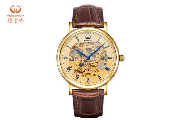 鏤空盤面機(jī)械腕表可供小批量定制