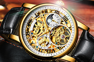 簡約無數(shù)字標刻表盤機械手表 成表廠出品