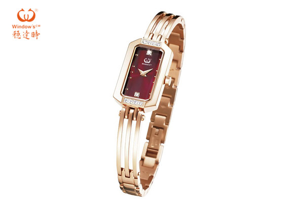 氣質(zhì)玫瑰金色方殼鋼帶手表批發(fā)供應(yīng) 穩(wěn)達(dá)時(shí)