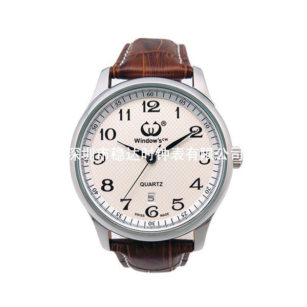簡約經(jīng)典商務(wù)手表真皮表帶男士手表定制