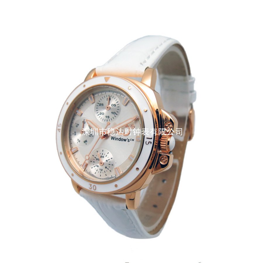 穩(wěn)達時新款女式多功能石英皮帶防水手表批發(fā)